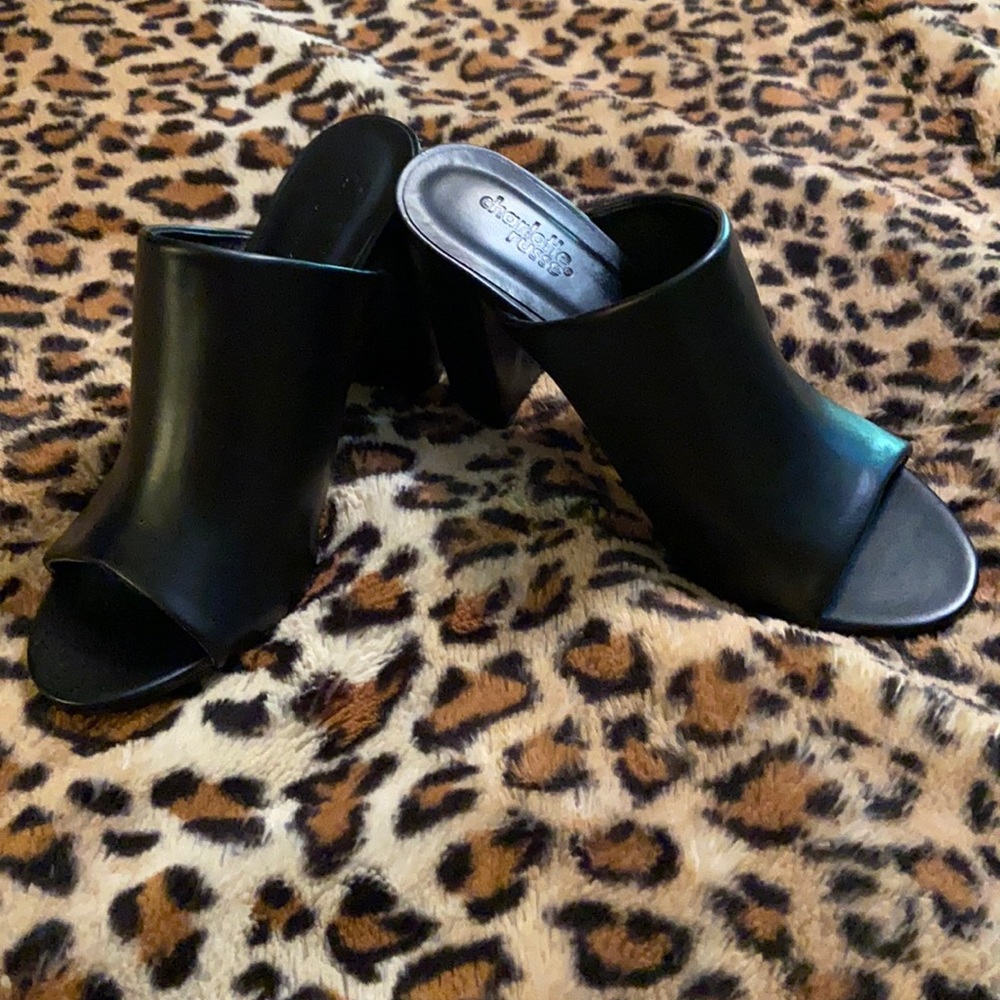 Charlotte Russe Black slip on heels